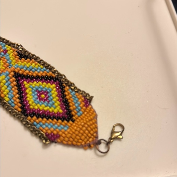 Beaded Multicolor Cuff Bracelet - Picture 4 of 5